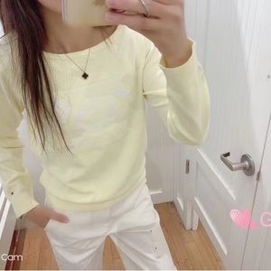 NWT🇨🇦Tommy Hilfiger Yellow 100% Cotton Sweater XS